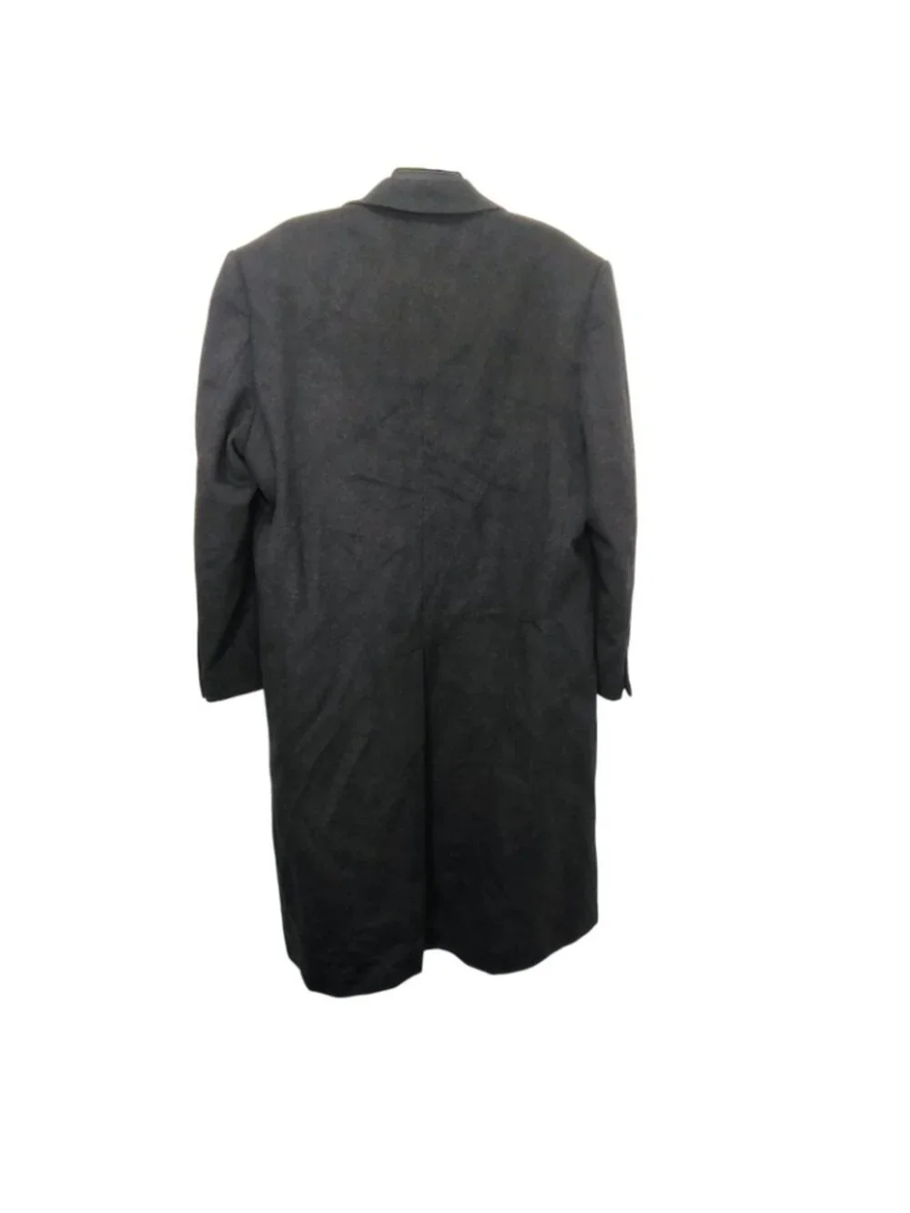 Afazzy New York Mens Size 44 Black Cashmere Blend Overcoat Button Down